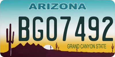 AZ license plate BGO7492