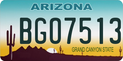 AZ license plate BGO7513