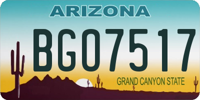 AZ license plate BGO7517