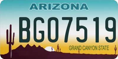 AZ license plate BGO7519