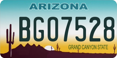 AZ license plate BGO7528