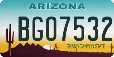 AZ license plate BGO7532