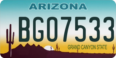 AZ license plate BGO7533