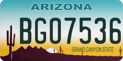 AZ license plate BGO7536
