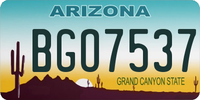 AZ license plate BGO7537