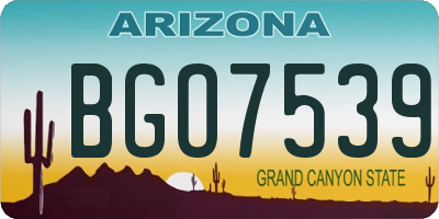 AZ license plate BGO7539