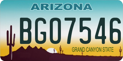 AZ license plate BGO7546