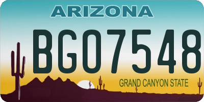 AZ license plate BGO7548