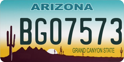 AZ license plate BGO7573