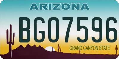 AZ license plate BGO7596
