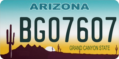 AZ license plate BGO7607