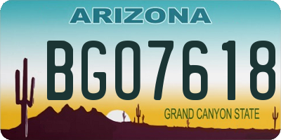 AZ license plate BGO7618