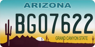 AZ license plate BGO7622