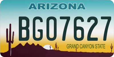 AZ license plate BGO7627
