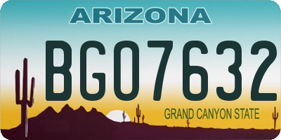 AZ license plate BGO7632