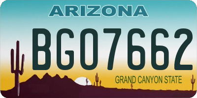 AZ license plate BGO7662