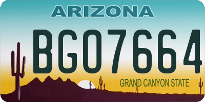 AZ license plate BGO7664