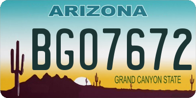AZ license plate BGO7672