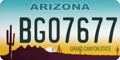 AZ license plate BGO7677