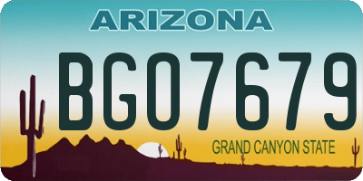 AZ license plate BGO7679