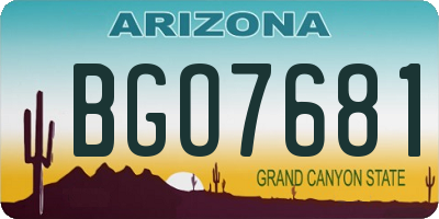 AZ license plate BGO7681