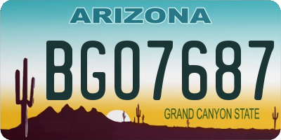 AZ license plate BGO7687
