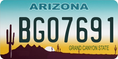 AZ license plate BGO7691