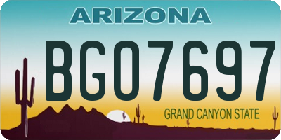AZ license plate BGO7697