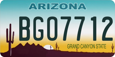 AZ license plate BGO7712