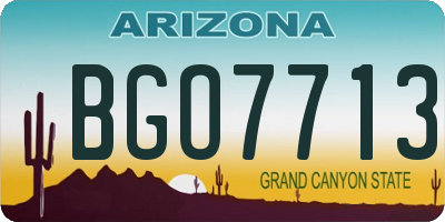 AZ license plate BGO7713