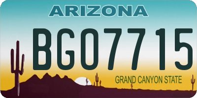 AZ license plate BGO7715