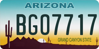 AZ license plate BGO7717