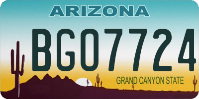 AZ license plate BGO7724