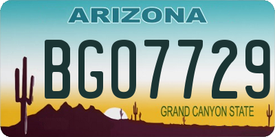 AZ license plate BGO7729