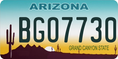 AZ license plate BGO7730