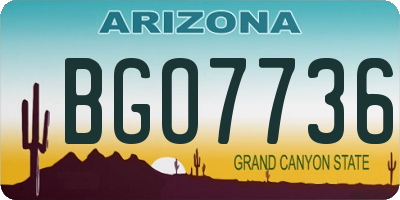 AZ license plate BGO7736