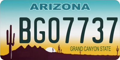 AZ license plate BGO7737