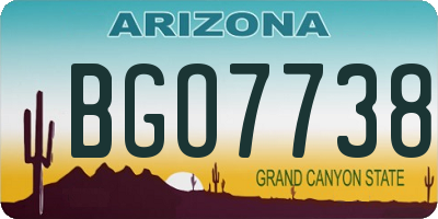 AZ license plate BGO7738