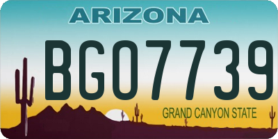 AZ license plate BGO7739