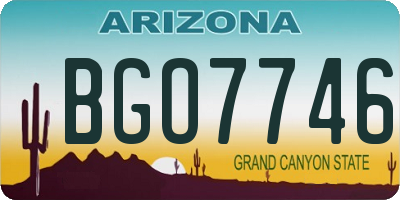 AZ license plate BGO7746