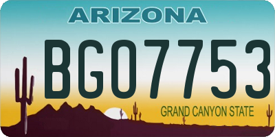 AZ license plate BGO7753