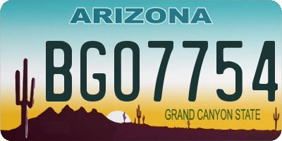 AZ license plate BGO7754