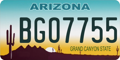 AZ license plate BGO7755
