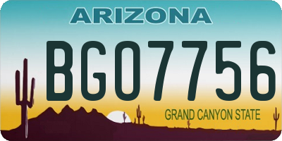 AZ license plate BGO7756