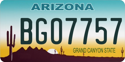 AZ license plate BGO7757