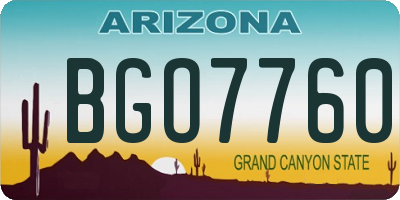 AZ license plate BGO7760