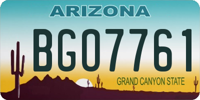 AZ license plate BGO7761