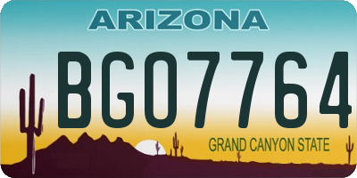 AZ license plate BGO7764