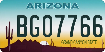 AZ license plate BGO7766