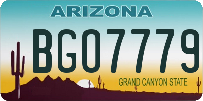 AZ license plate BGO7779